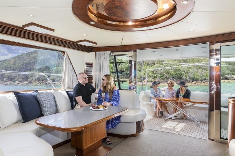 Lifestyle Charters Enigma indoor and outdoor dining areas