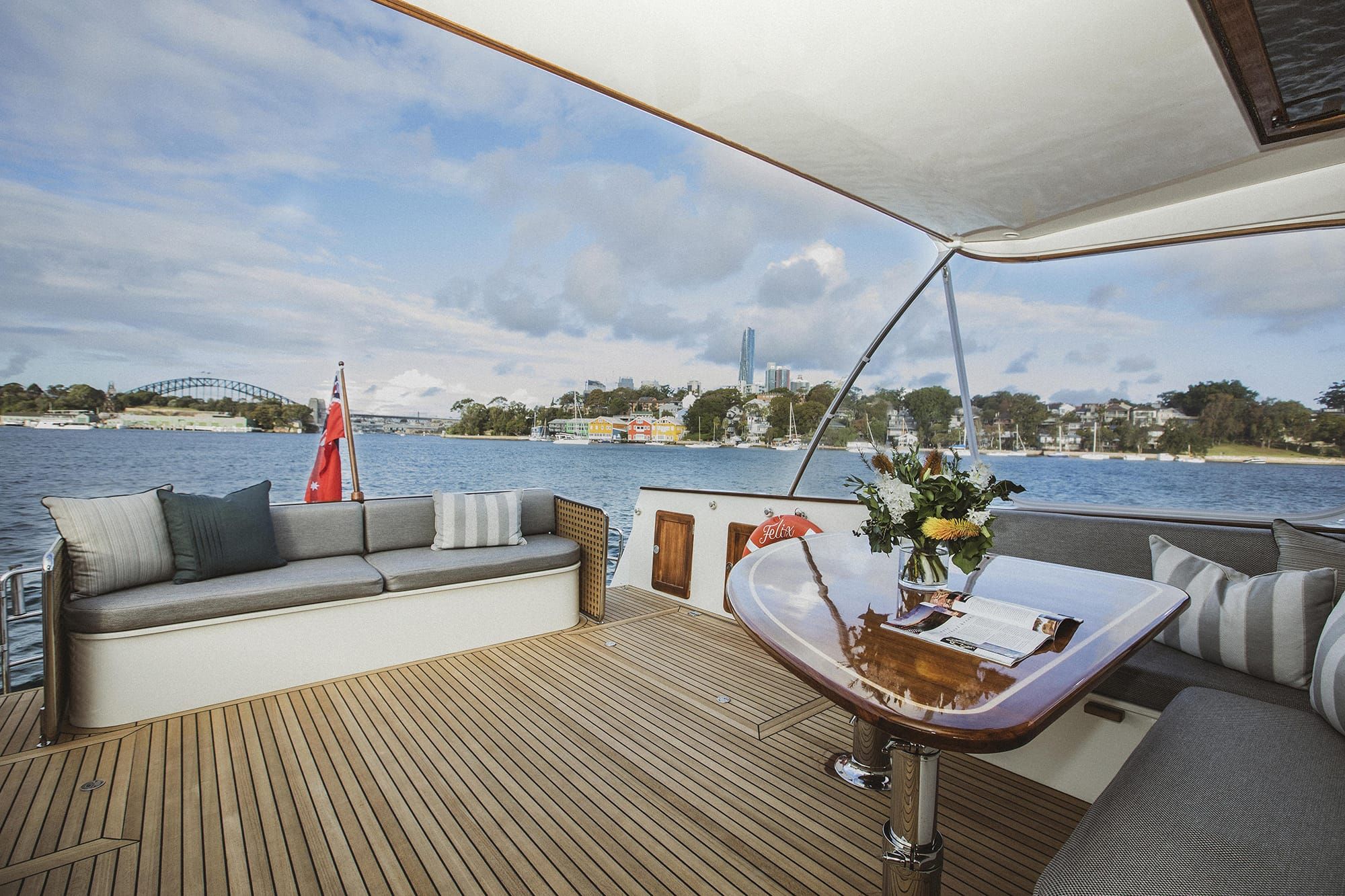 Luxury Yacht with Sydney View