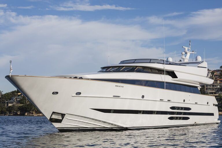 Luxury Yacht Sails Across Serene Waters
