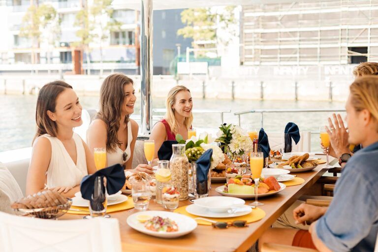 Friends Enjoy Yacht Brunch