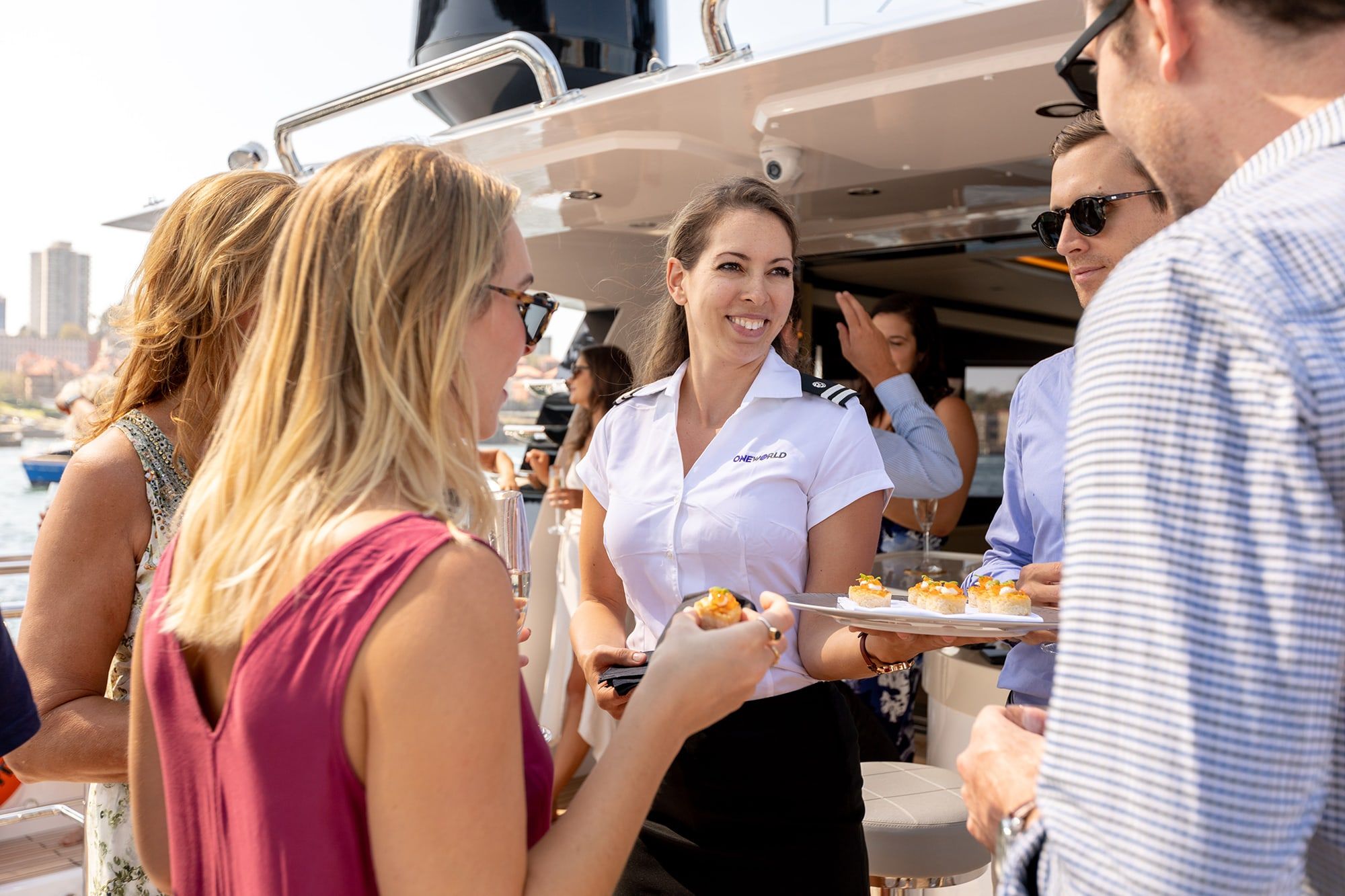 Yacht crew on deck on Sydney Harbour